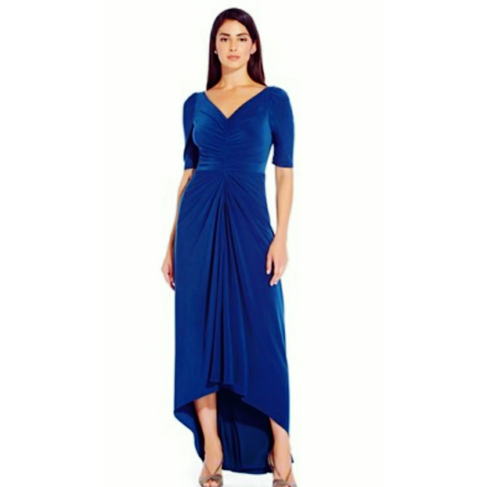 Adrianna Papell Puff Blue Violet Gown Sz12 NWT - Picture 2 of 6